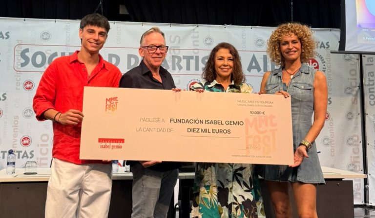 Arno Richartz, Isabel Gemio, Gema Fernández e Iam Campillo durante el balance de MMT FEST 2026 en Madrid